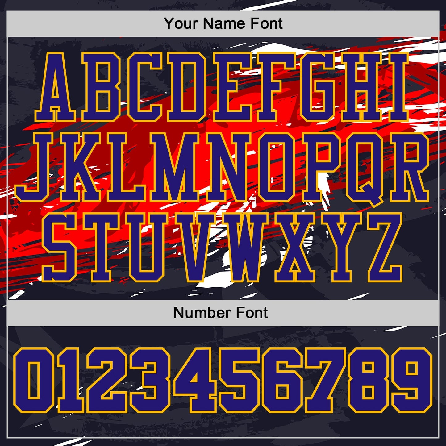 Custom Black Dark Purple Red-Gold Brush Stroke Paint Splash Round Neck Sublimation Basketball Uniform Jersey view 4