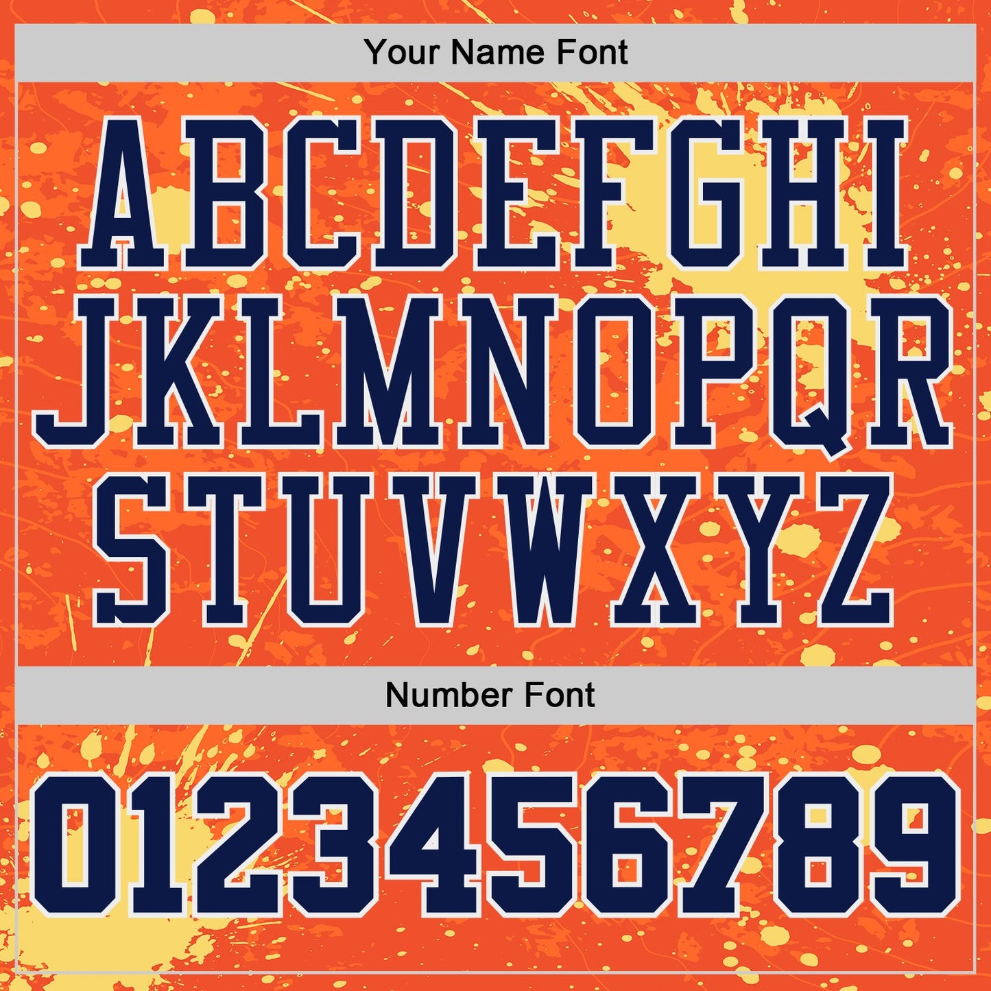 Custom Orange Navy Yellow-White Brush Stroke Paint Splash Round Neck Sublimation Basketball Uniform Jersey view 4