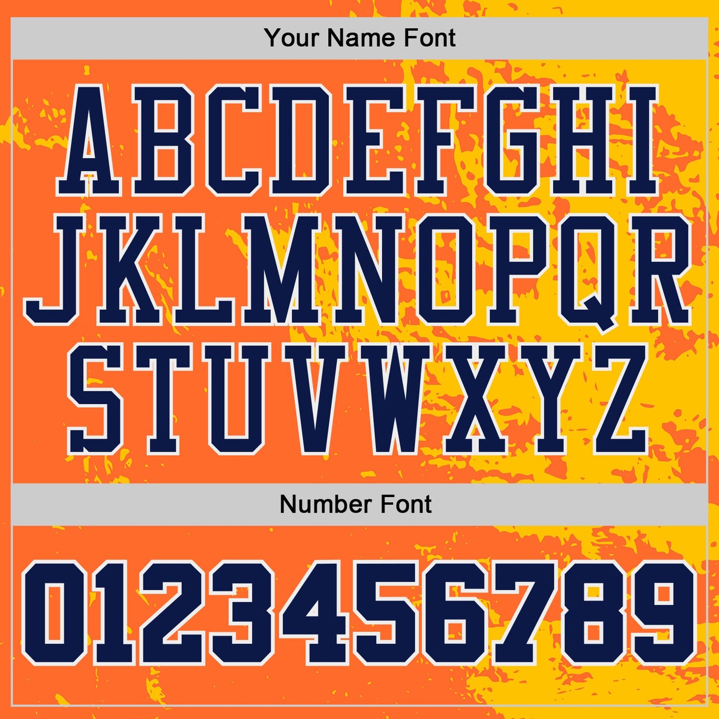 Custom Orange Navy Yellow-White Brush Stroke Paint Splash Round Neck Sublimation Basketball Uniform Jersey view 4