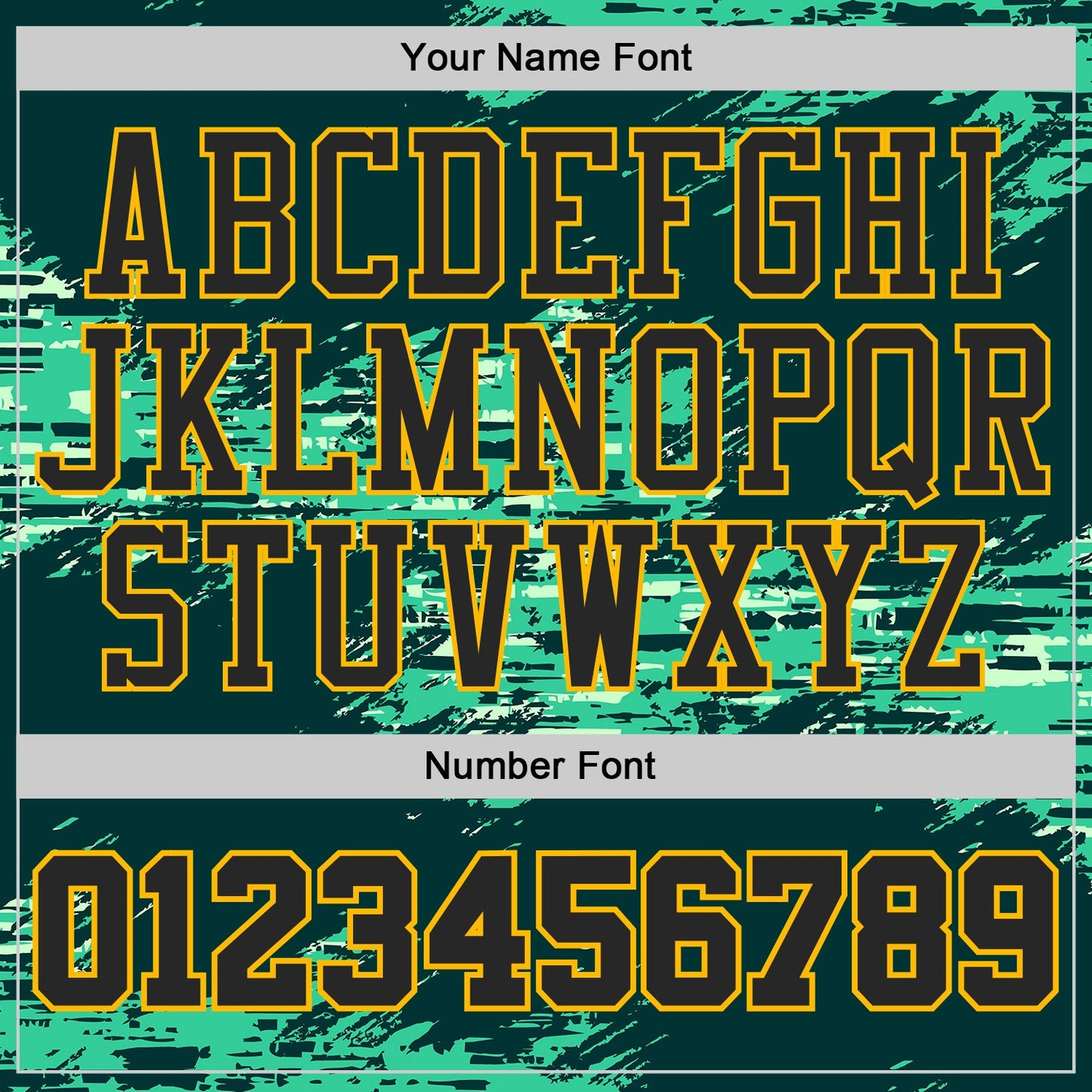 Custom Green Black-Gold Grunge Paint Splatter Brush Stroke Round Neck Sublimation Basketball Uniform Jersey view 4