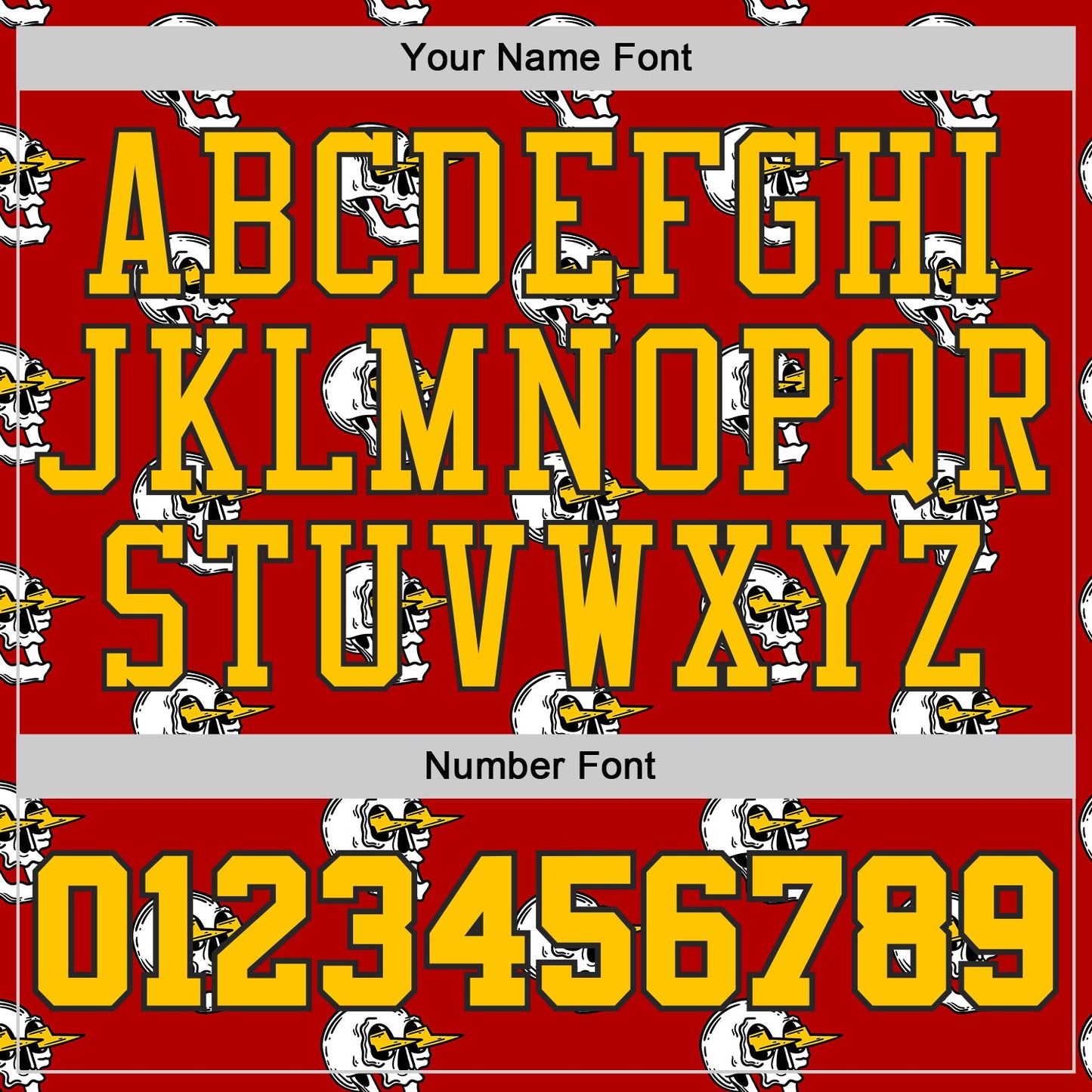 Custom Red Yellow-Black Lightning Skulls Round Neck Sublimation Basketball Uniform Jersey view 4