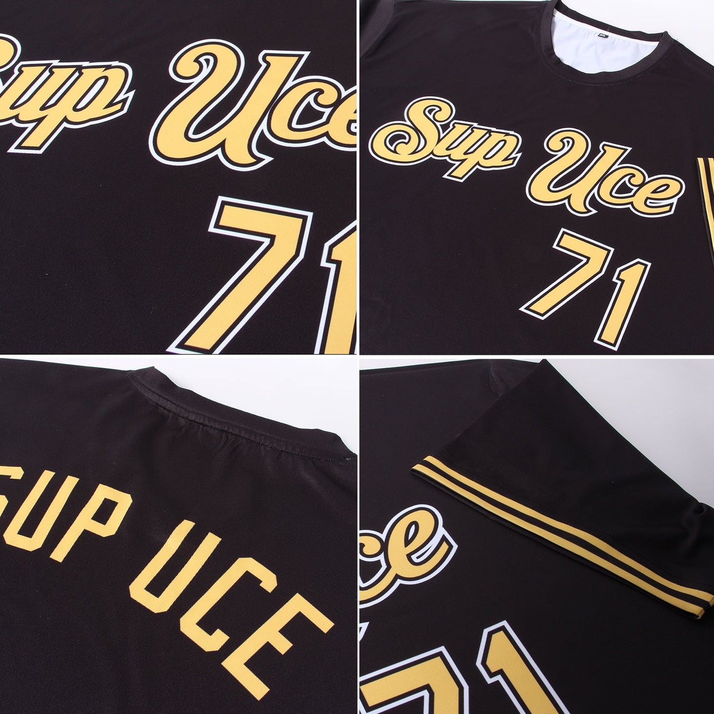 Custom Black Gold-White Performance T-Shirt view 7