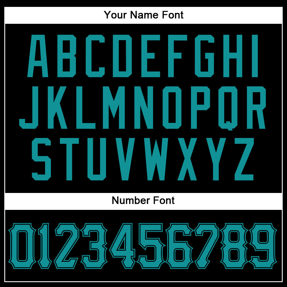 Custom Black Teal Authentic Baseball Jersey view 6