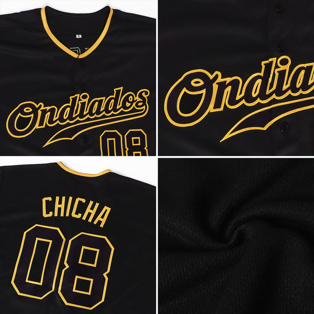 Custom Black Black-Teal Authentic Baseball Jersey view 6