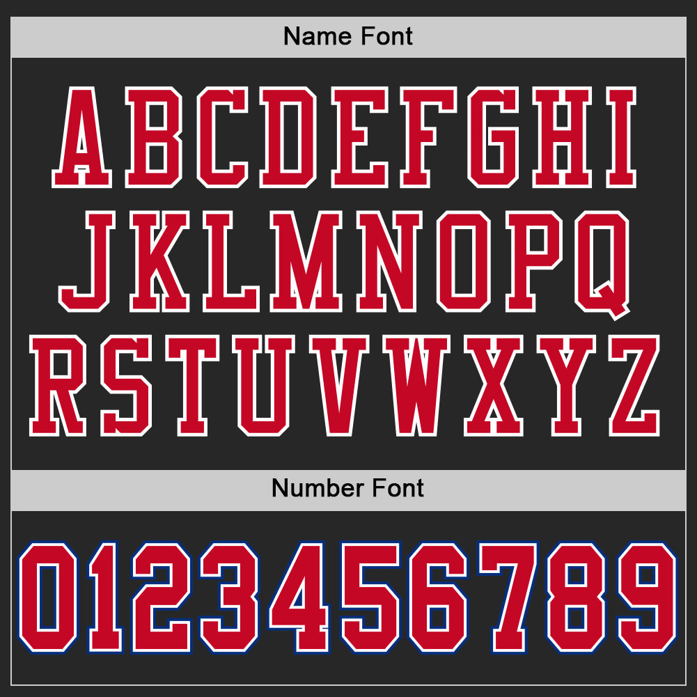 Custom Black Red-Royal Mesh Authentic Throwback Football Jersey view 4