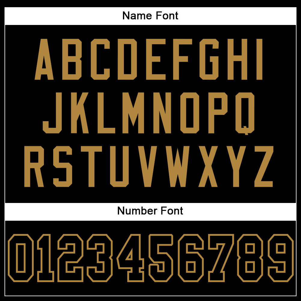 Custom Black Black-Old Gold Mesh Authentic Football Jersey view 4