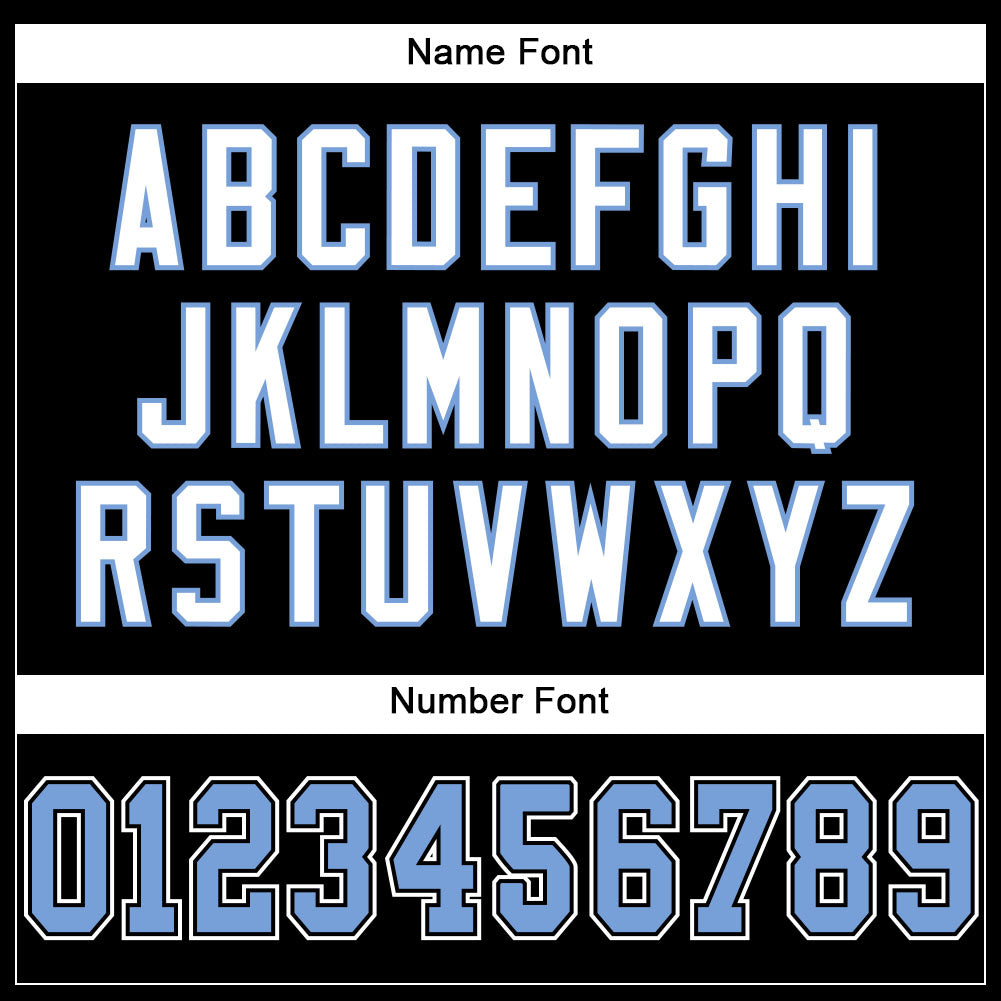 Custom Black Light Blue-White Mesh Authentic Football Jersey view 4