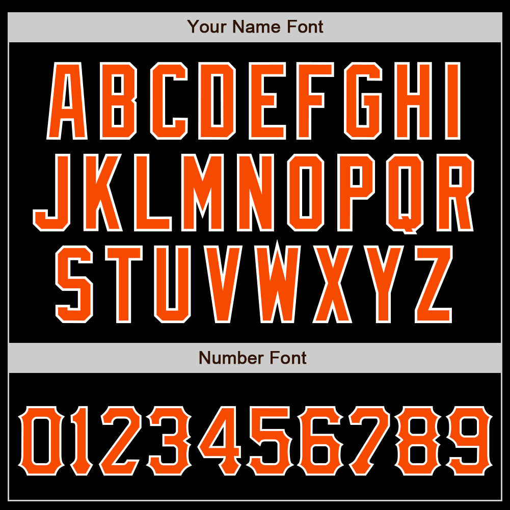 Custom Black Orange-White Authentic Baseball Jersey view 5