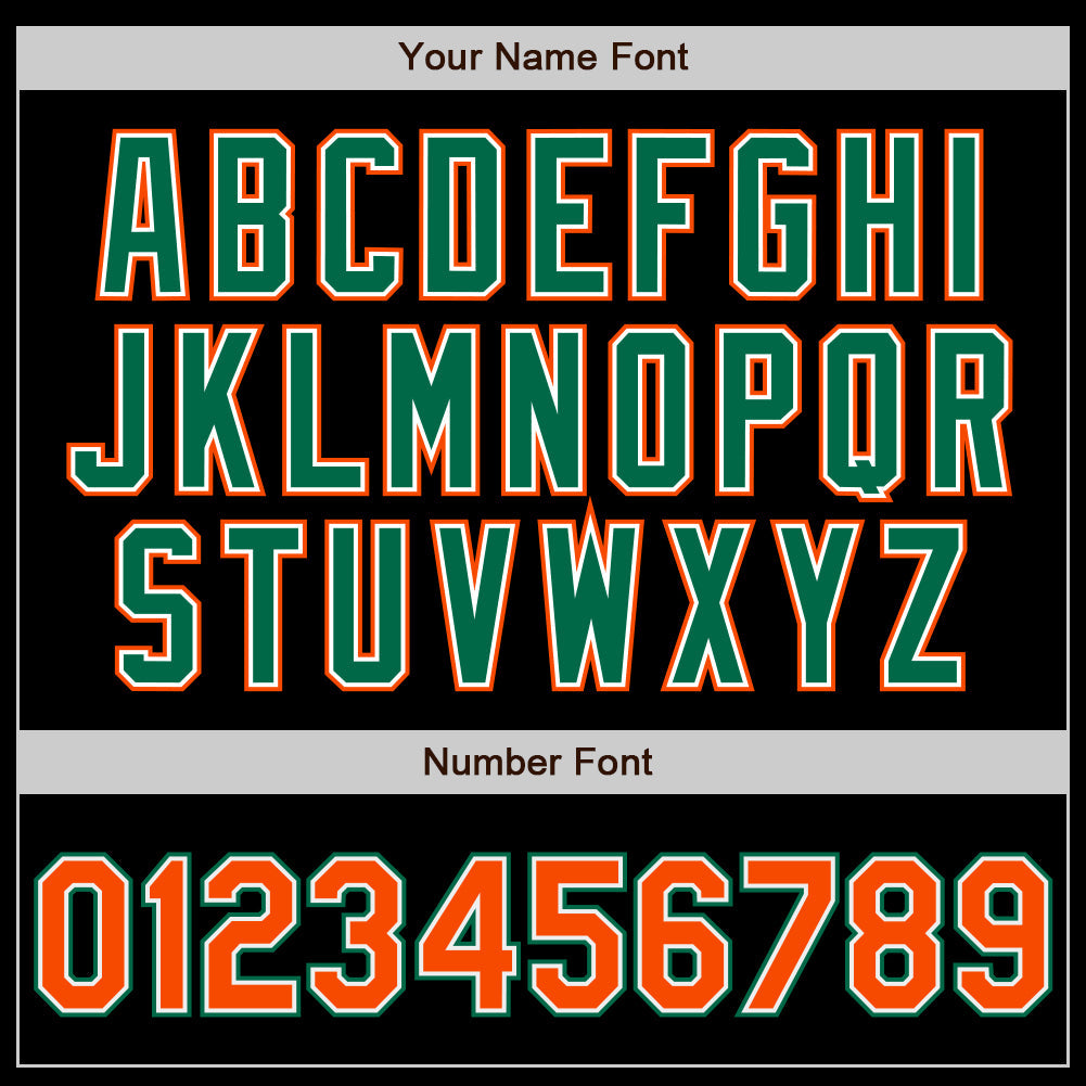 Custom Black Orange-Kelly Green Authentic Baseball Jersey view 5
