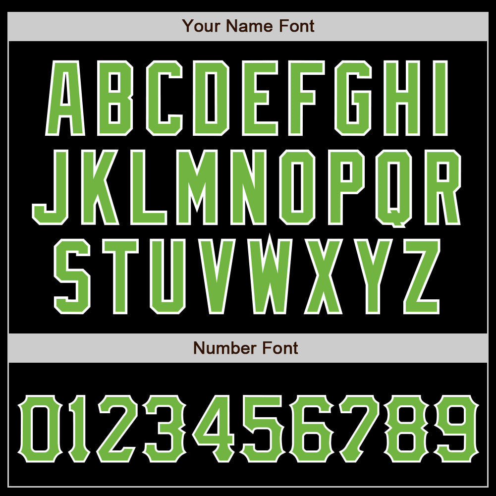 Custom Black Neon Green-White Authentic Baseball Jersey view 5