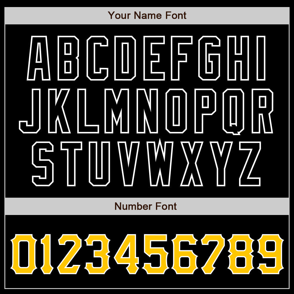 Custom Black Gold-White Authentic Baseball Jersey view 5