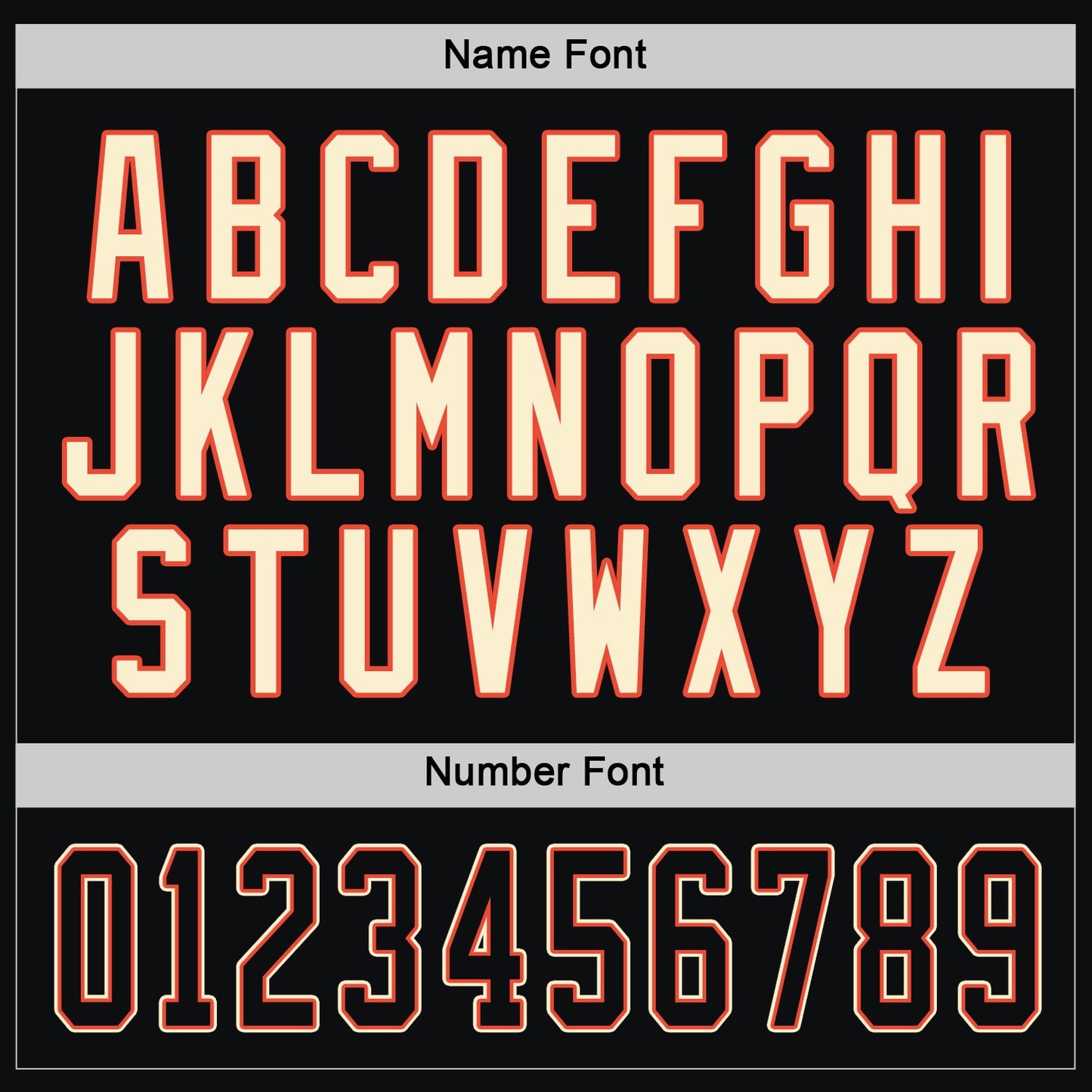 Custom Black Black Orange-Cream Hockey Jersey view 4