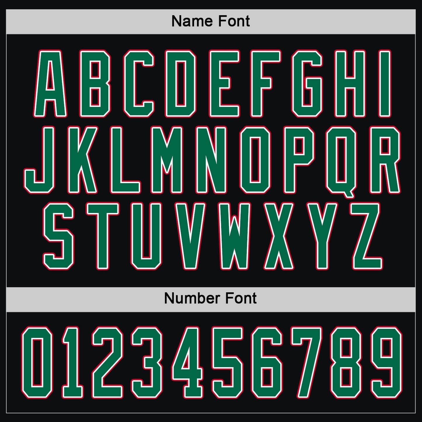 Custom Black Kelly Green White-Red Hockey Jersey view 4