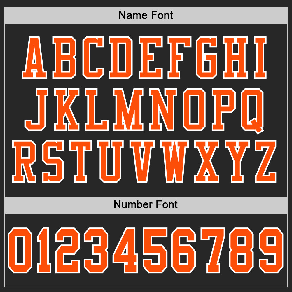 Custom Black Orange-White Mesh Authentic Football Jersey view 4