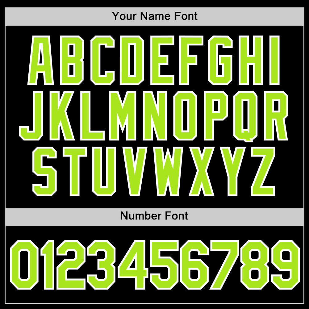 Custom Black Neon Green-White Performance T-Shirt view 4