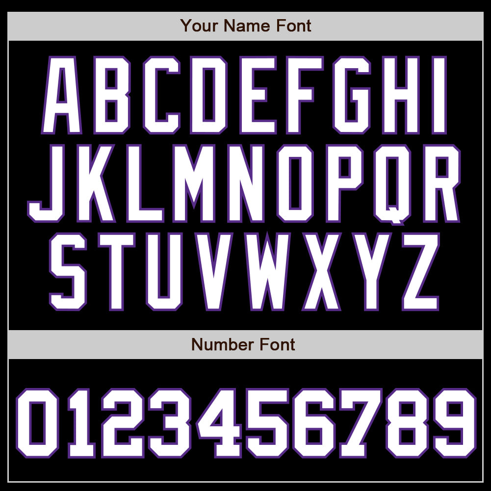 Custom Black White Pinstripe White-Purple Authentic Baseball Jersey view 5