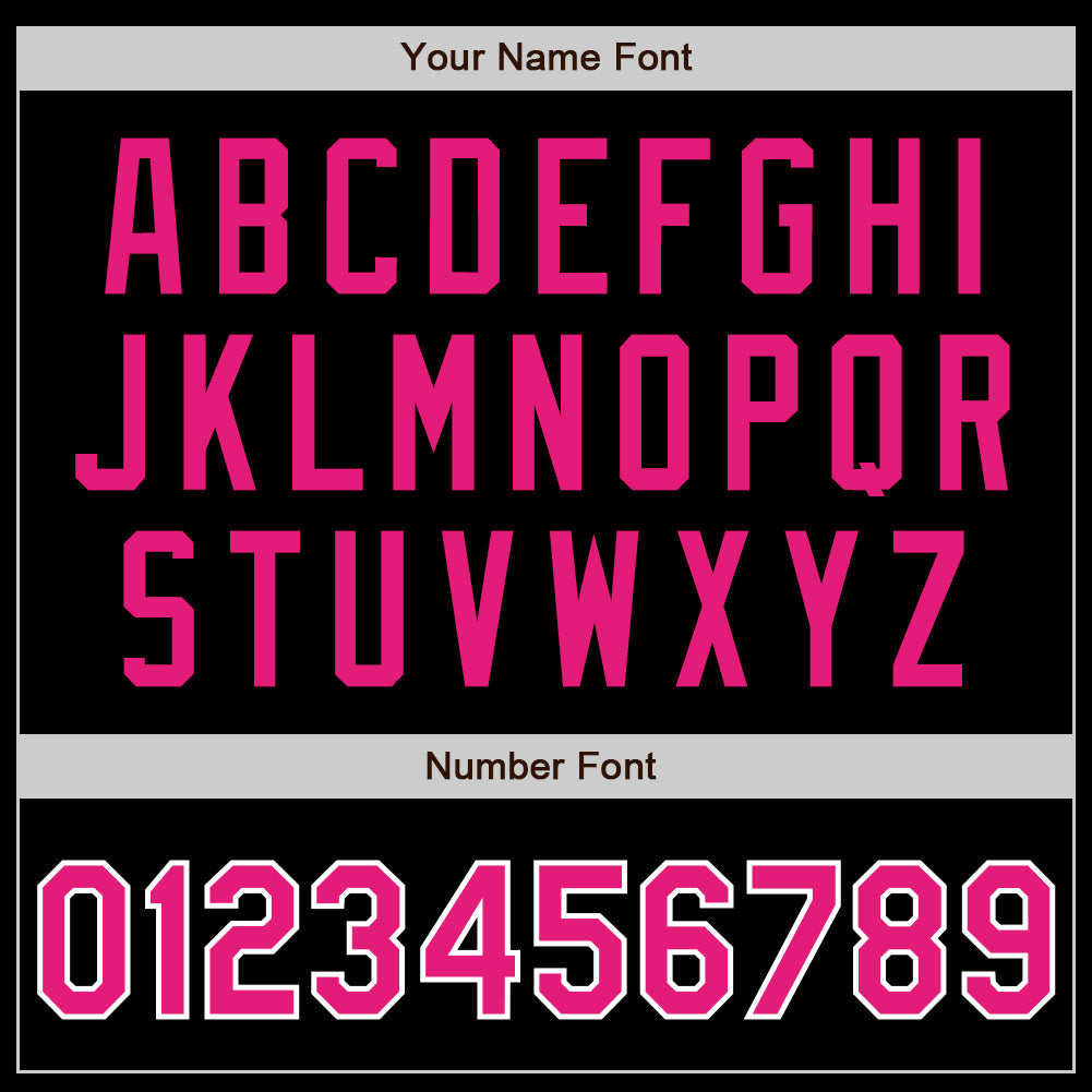 Custom Black Hot Pink-White Authentic Baseball Jersey view 6