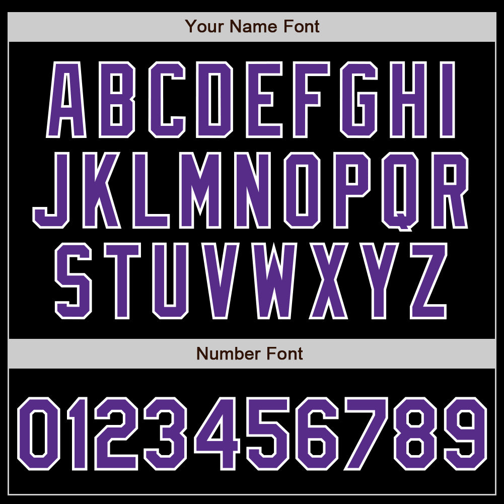 Custom Black Purple-White Authentic Baseball Jersey view 6
