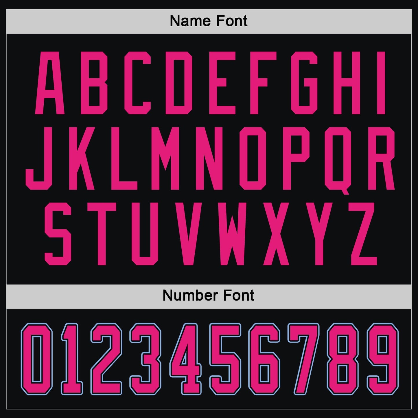 Custom Black Hot Pink-Light Blue Hockey Jersey view 4