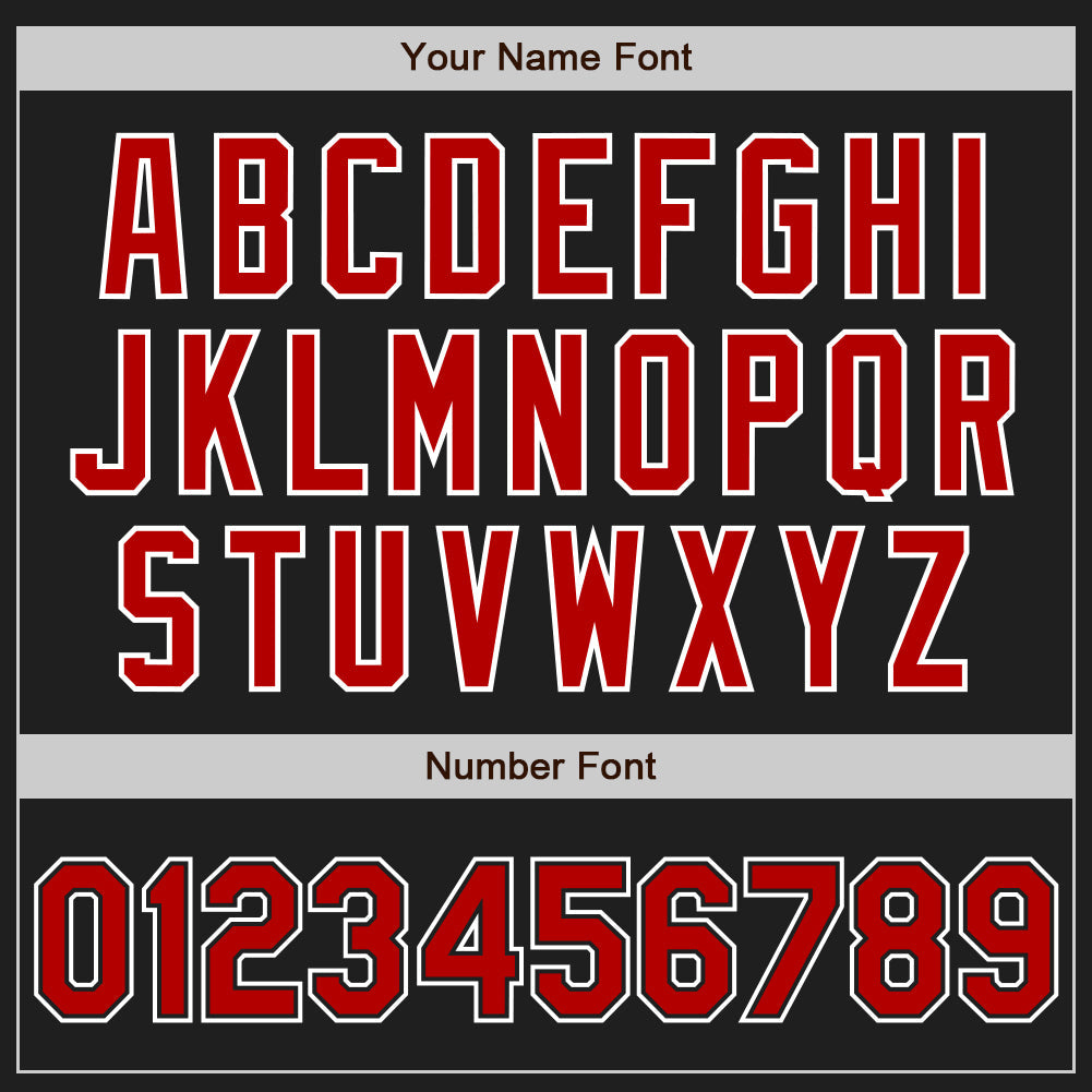 Custom Black Red-White Authentic Baseball Jersey view 5