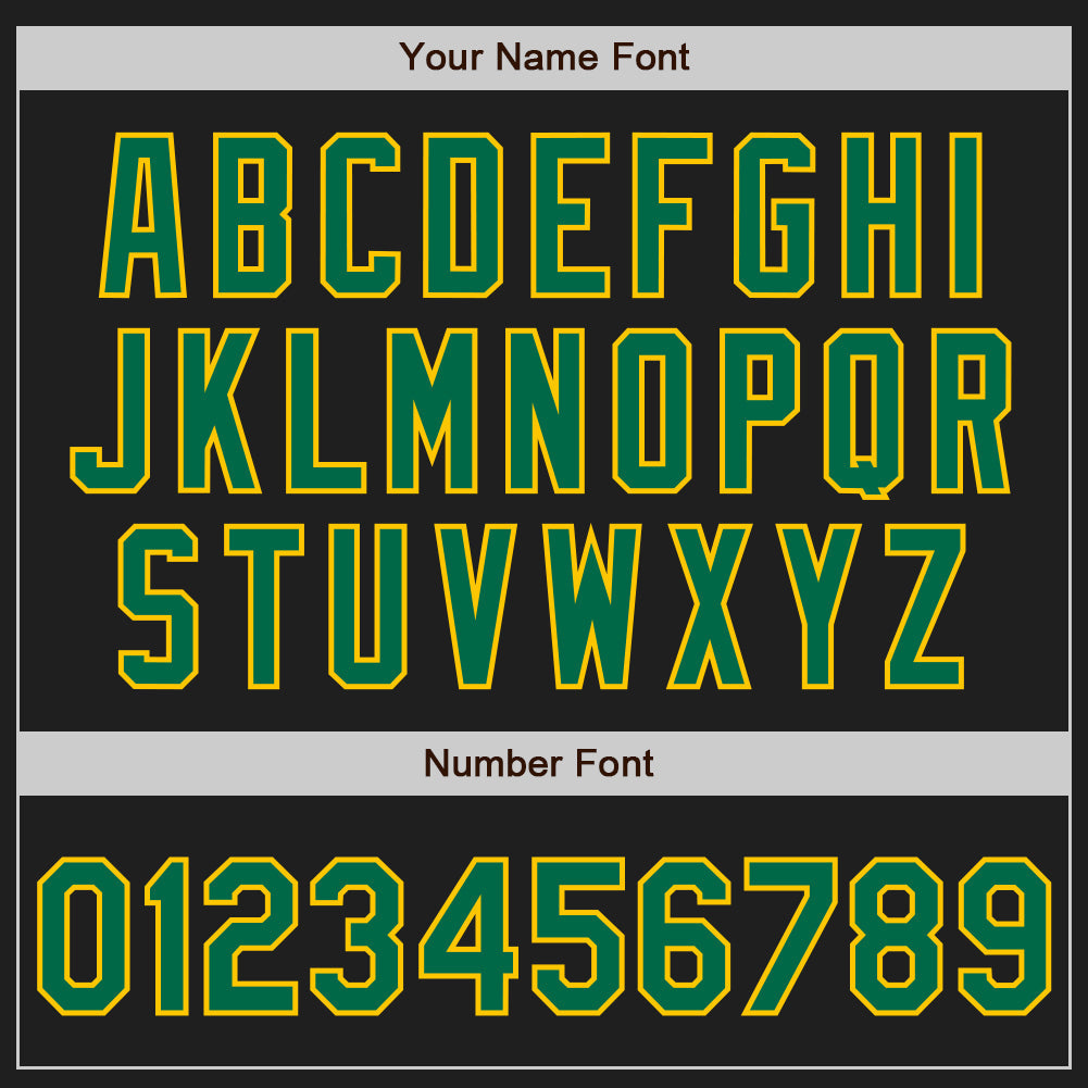 Custom Black Kelly Green-Gold Authentic Baseball Jersey view 5