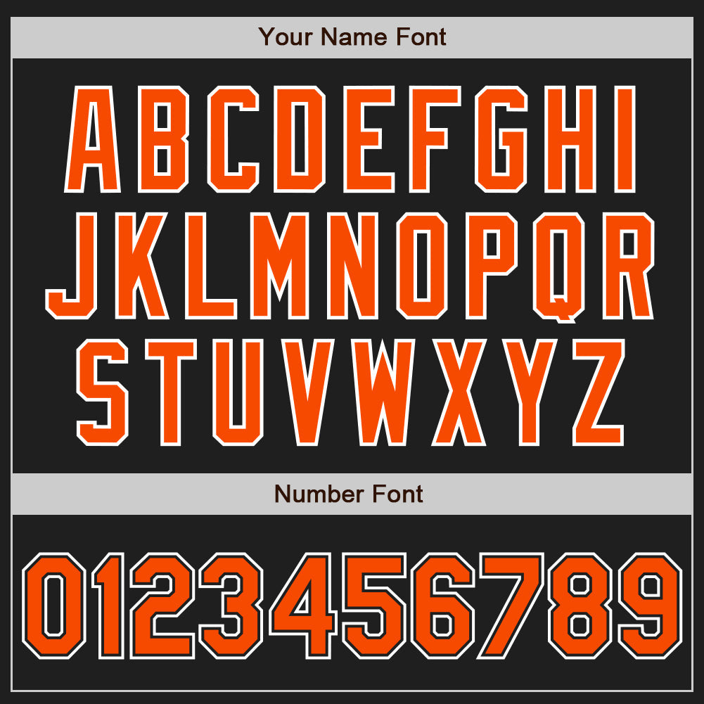 Custom Black Orange-White Authentic Baseball Jersey view 5