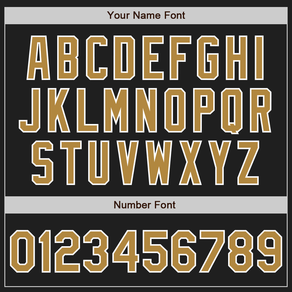Custom Black Old Gold-White Authentic Baseball Jersey view 5