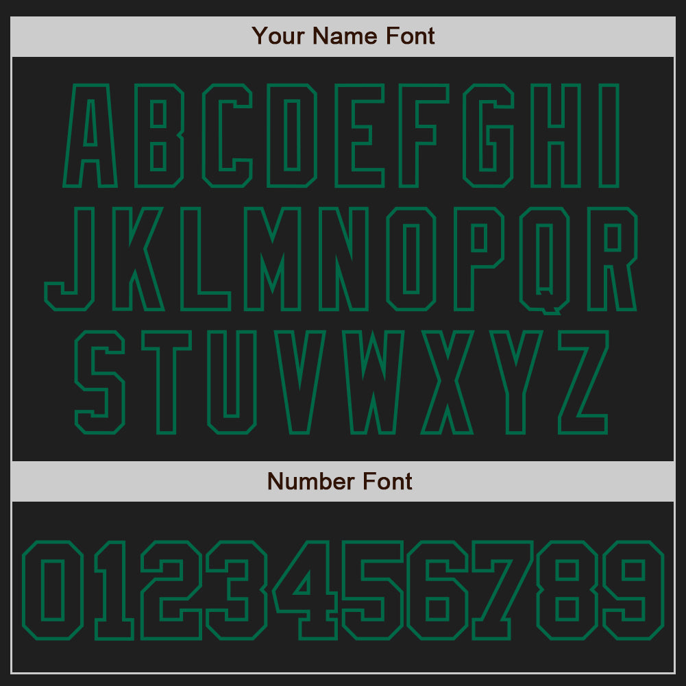 Custom Black Black-Kelly Green Authentic Baseball Jersey view 5