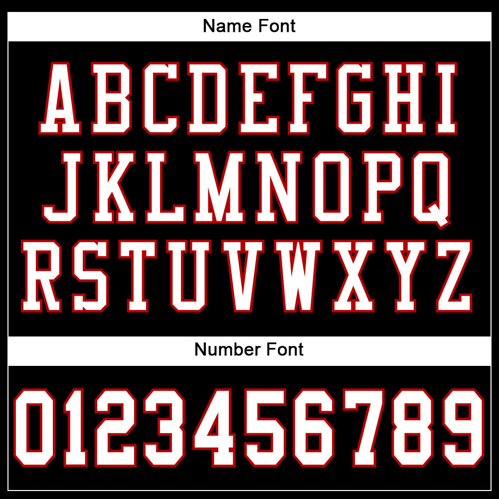 Custom Black White-Red Mesh Authentic Football Jersey view 4