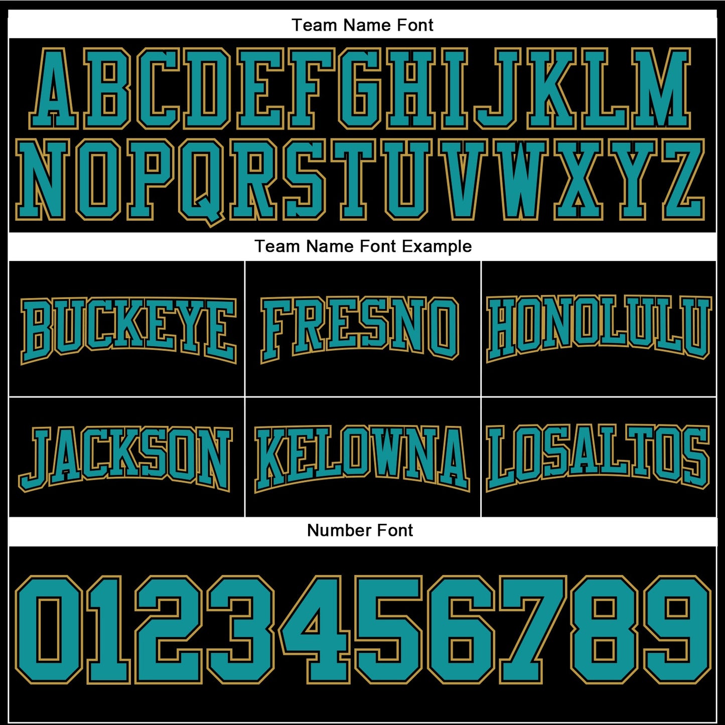 Custom Stitched Black Teal-Old Gold Football Pullover Sweatshirt Hoodie view 3