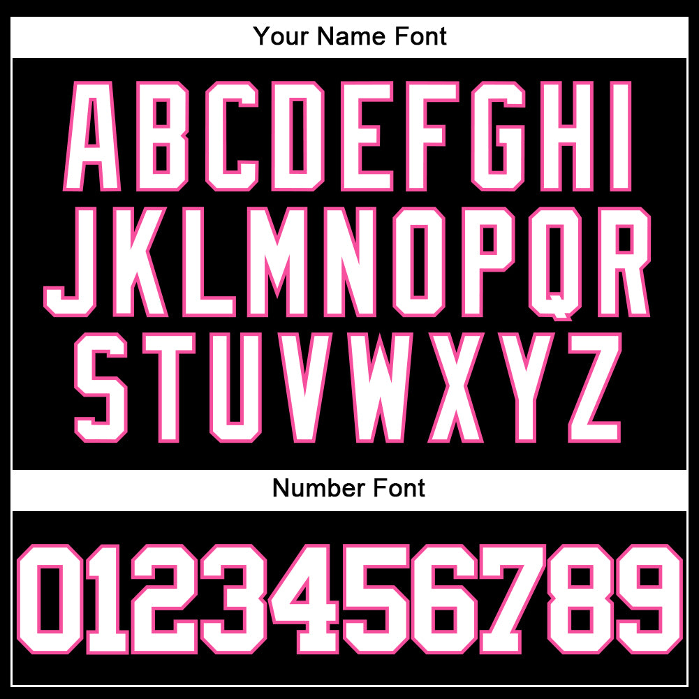 Custom Black White-Pink Authentic Baseball Jersey view 5