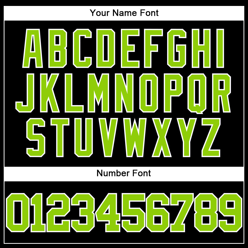 Custom Black Neon Green-White Authentic Baseball Jersey view 5