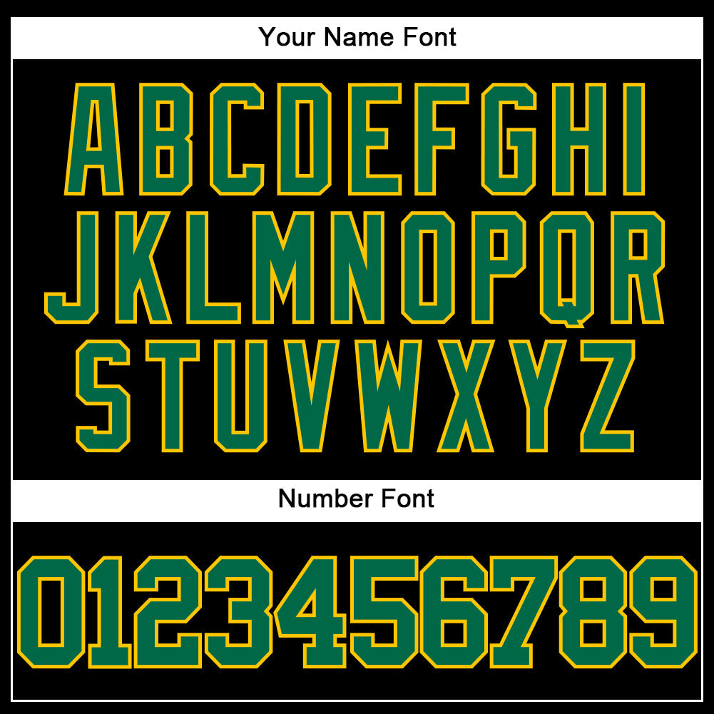 Custom Black Kelly Green-Yellow Authentic Baseball Jersey view 5