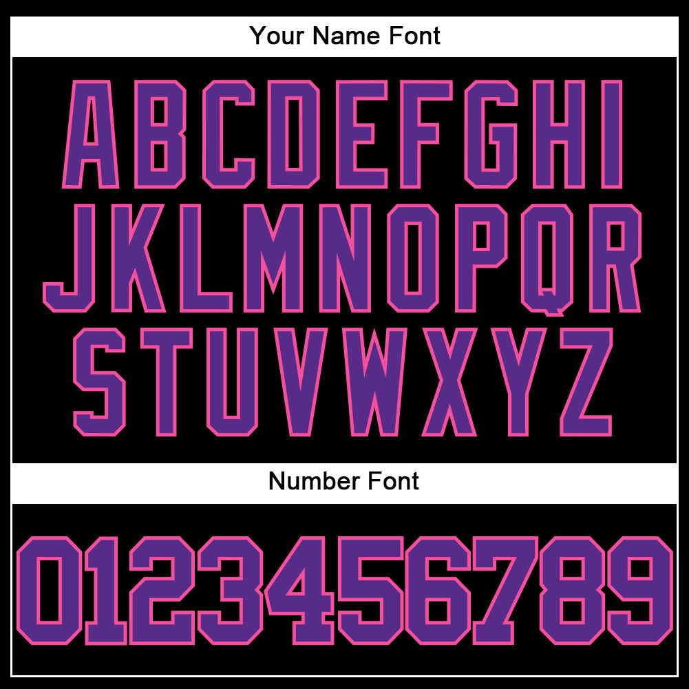 Custom Black Purple-Pink Authentic Baseball Jersey view 5