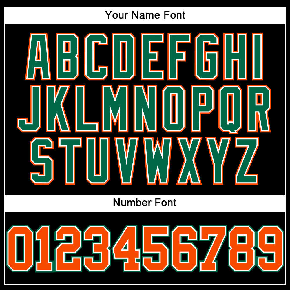 Custom Black Orange-Kelly Green Authentic Baseball Jersey view 5