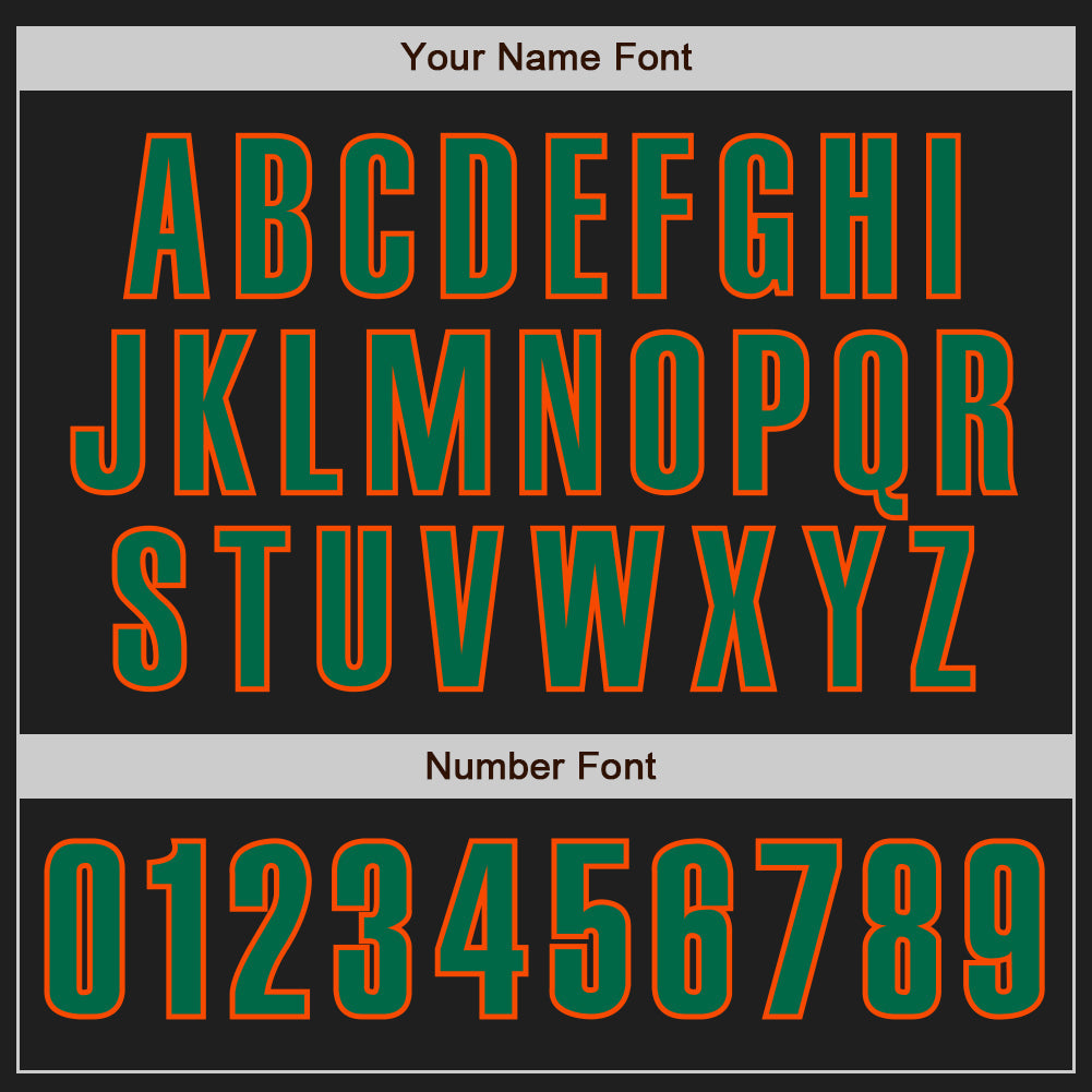 Custom Black Kelly Green-Orange Authentic Baseball Jersey view 5