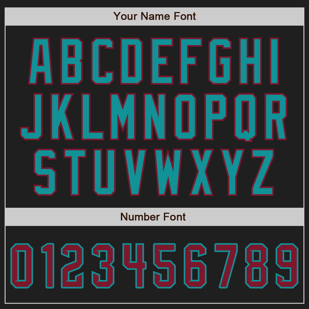 Custom Black Crimson-Teal Authentic Baseball Jersey view 5