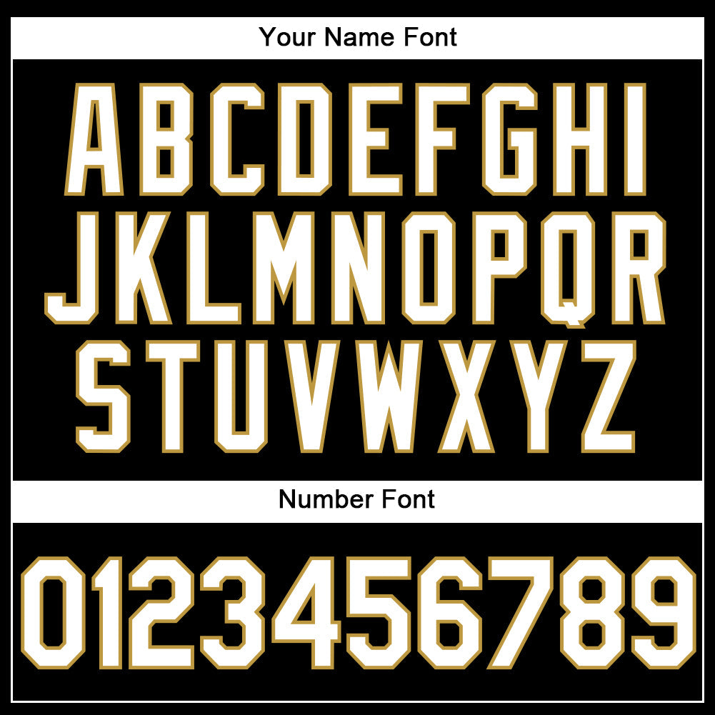 Custom Stitched Black White-Old Gold Sports Pullover Sweatshirt Hoodie view 5