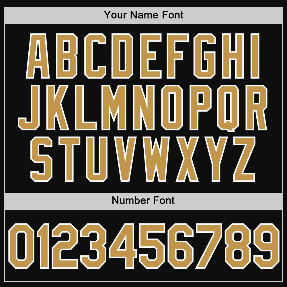Custom Black Old Gold-White Authentic Throwback Baseball Jersey view 5