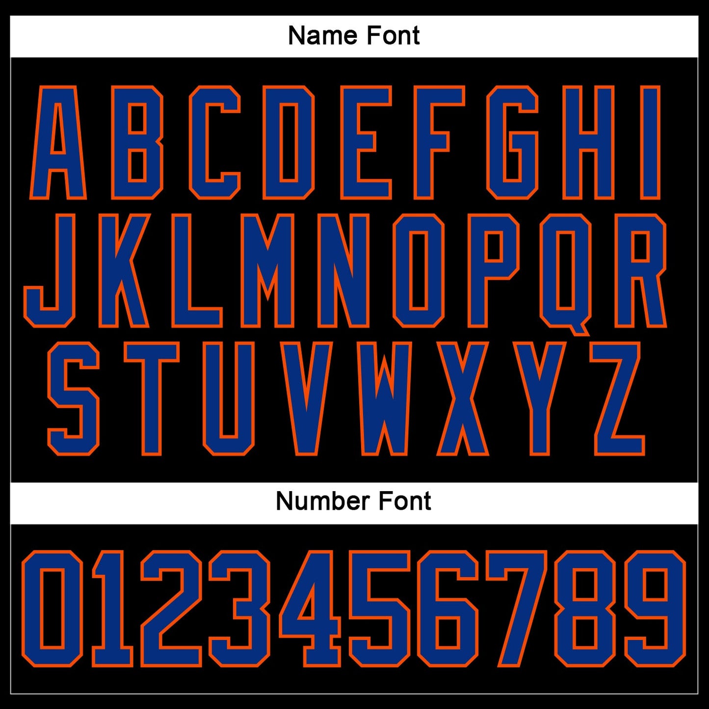 Custom Black Royal-Orange Hockey Jersey view 5