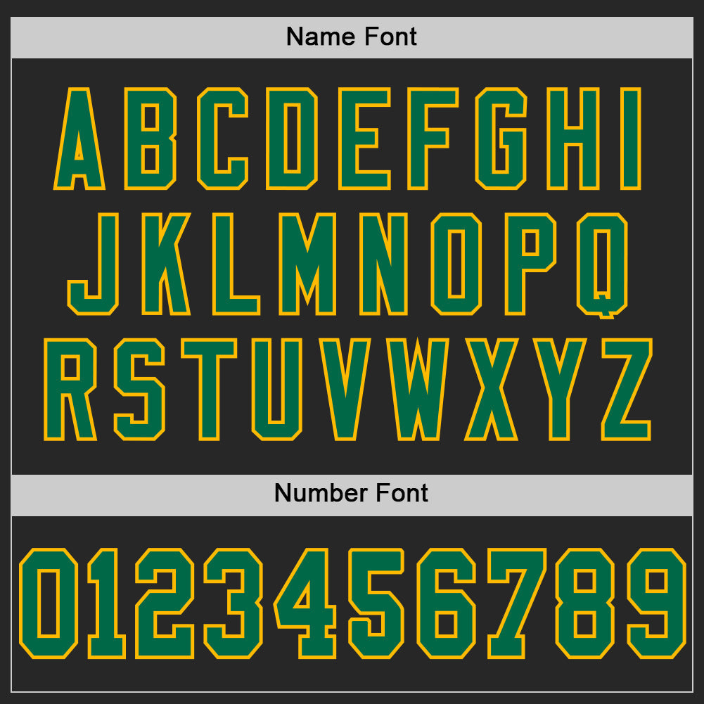Custom Black Kelly Green-Gold Mesh Authentic Football Jersey view 4