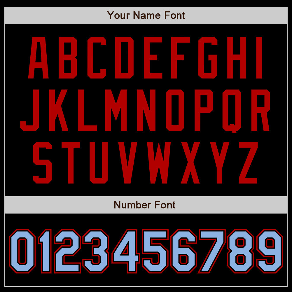 Custom Black Light Blue-Red Authentic Baseball Jersey view 8