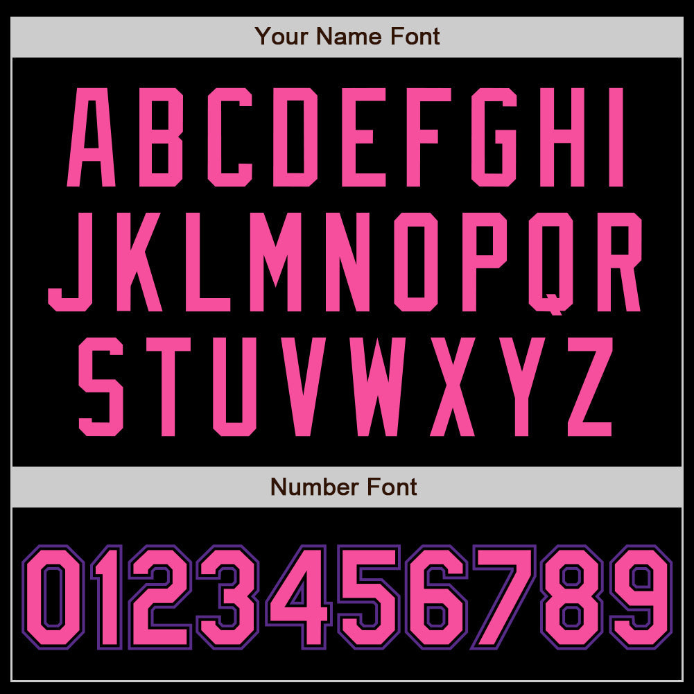 Custom Black Pink-Purple Authentic Baseball Jersey view 8
