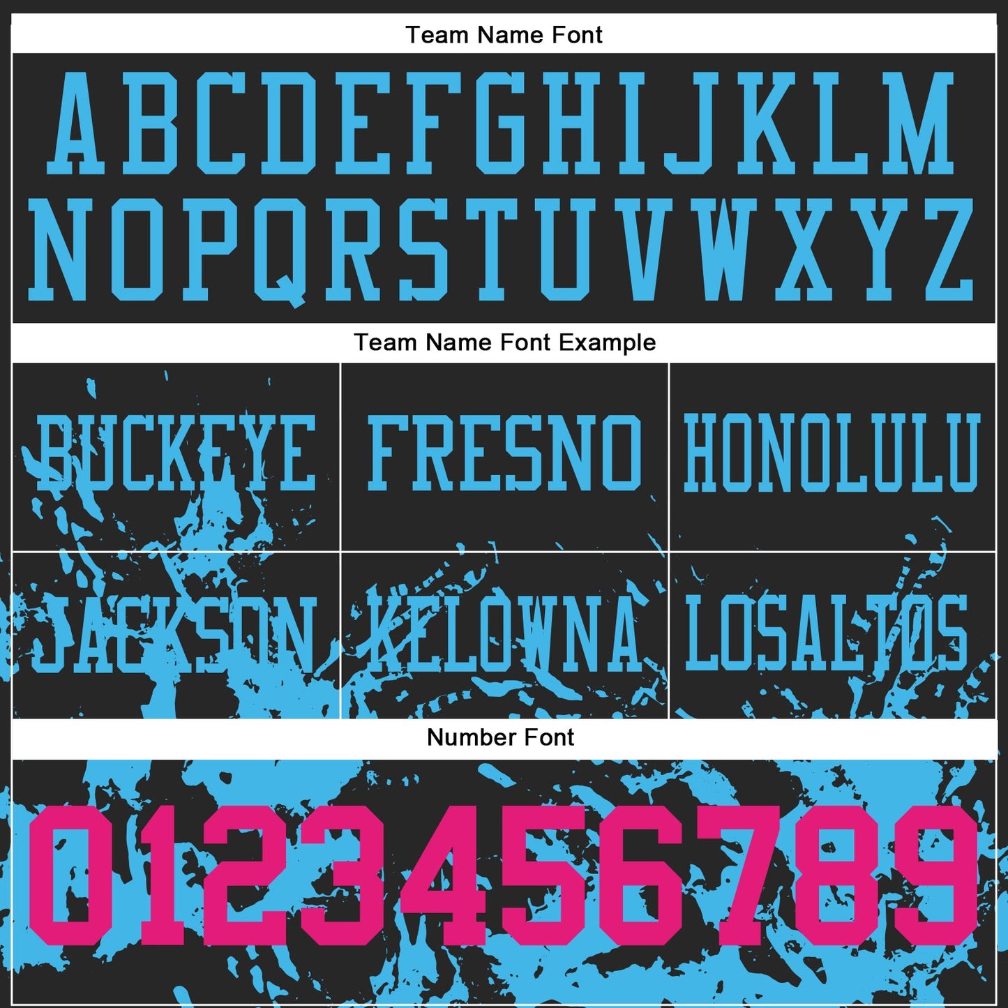 Custom Black Hot Pink-Sky Blue 3D Pattern Splash Authentic Football Jersey view 4
