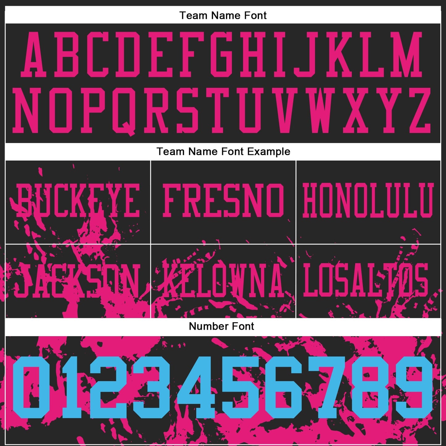 Custom Black Sky Blue-Hot Pink 3D Pattern Splash Authentic Football Jersey view 4