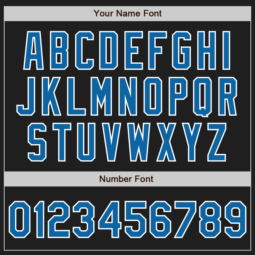 Custom Black Blue-White Authentic Baseball Jersey view 5