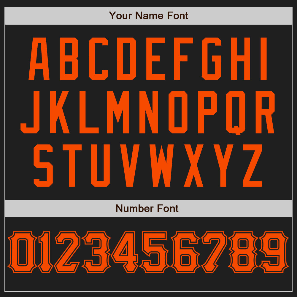 Custom Black Orange Authentic Baseball Jersey view 5