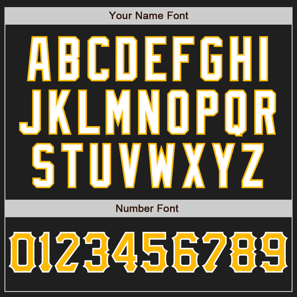 Custom Black Gold-White Authentic Baseball Jersey view 5