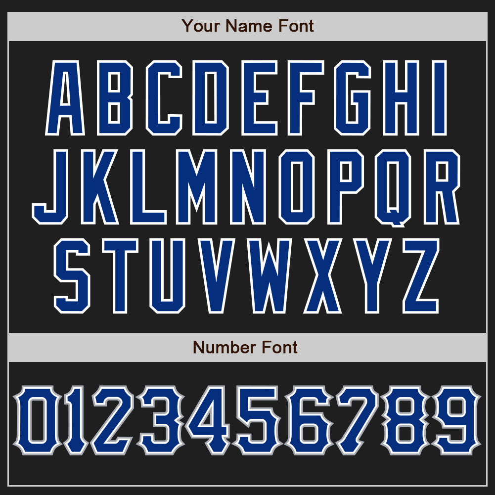 Custom Black Royal Gray-White Authentic Baseball Jersey view 5