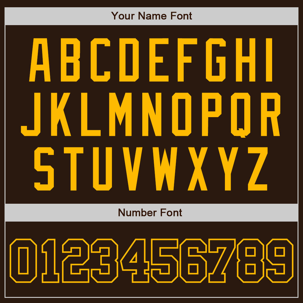 Custom Brown Brown-Gold Authentic Baseball Jersey view 5